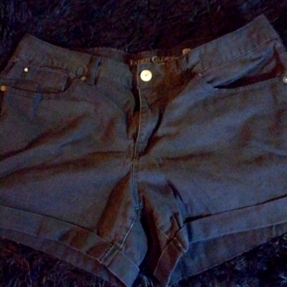 Black faded glory cuffed shorts